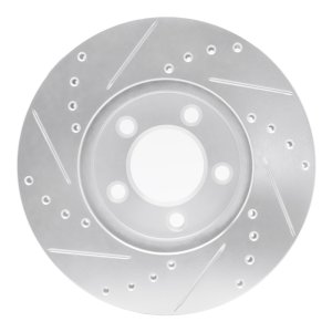 Ford Windstar Brake Rotor (1) - Front Right - R1 Concepts - Drilled and Slotted - Silver - `91-`00